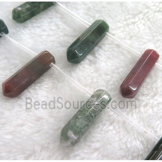 Indian Agate beads, bullet shape