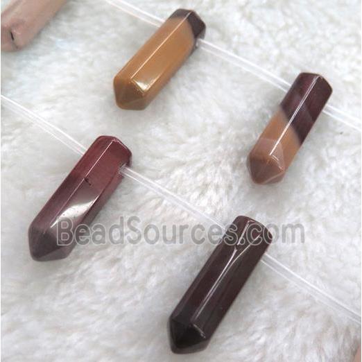 mookaite beads, bullet shape