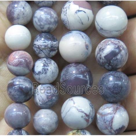 Purple line Jasper beads, round