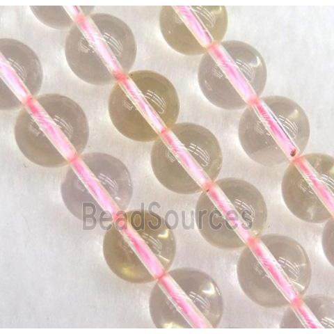 golden Clear Quartz Beads, round