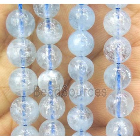 round natural Aquamarine beads, AA-Grade