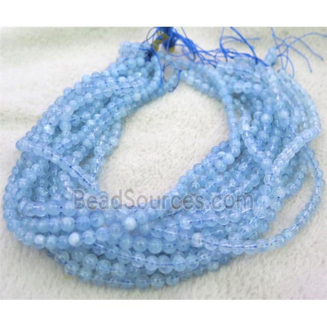 round natural Aquamarine beads, AA-Grade