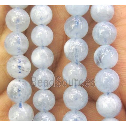 natural Aquamarine beads, round