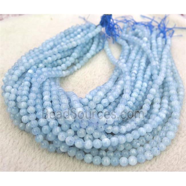 natural Aquamarine beads, round