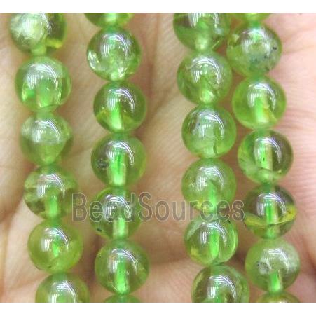 natural Peridot beads, round