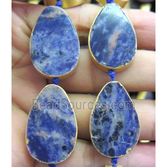 Sodalite beads, teardrop