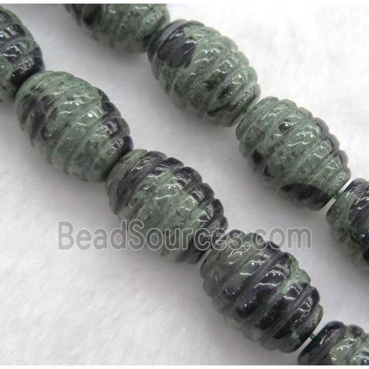 natural Kambaba jasper bead, barrel 