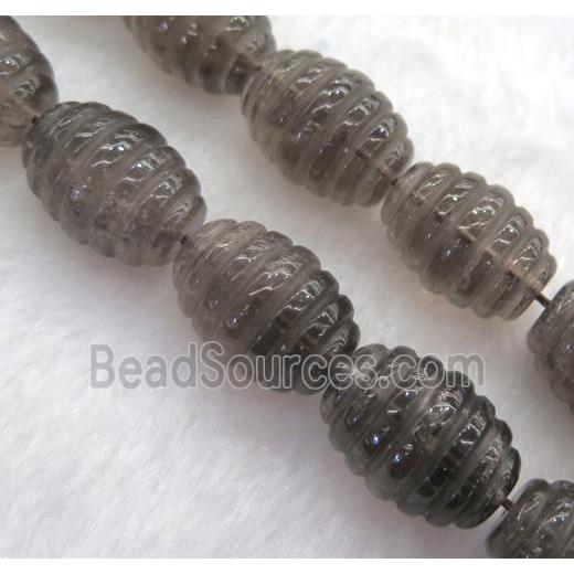 Smoky Quartz barrel beads