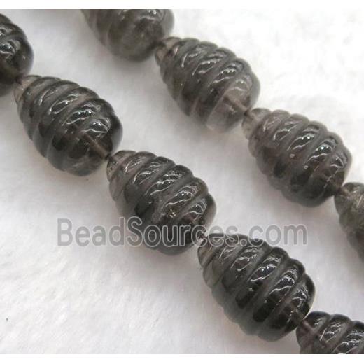 smoky quartz teardrop beads