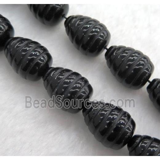 black onyx agate teardrop beads