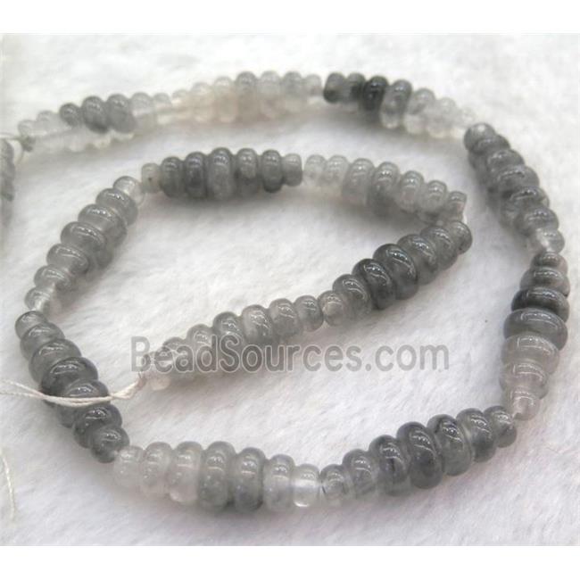 grey Cloudy Quartz rice beads