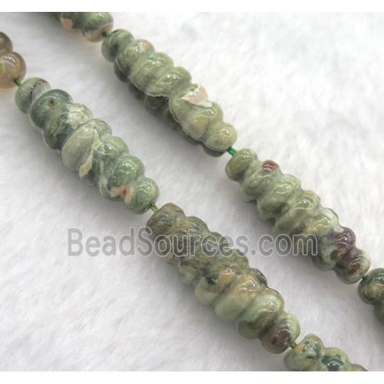 green Rhyolite rice beads