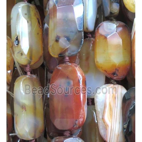 agate beads, faceted rectangle, coffee