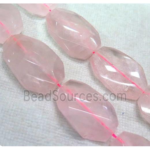 rose quartz bead, twist freeform