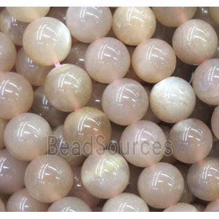 round sunstone beads, pink, AA-Grade