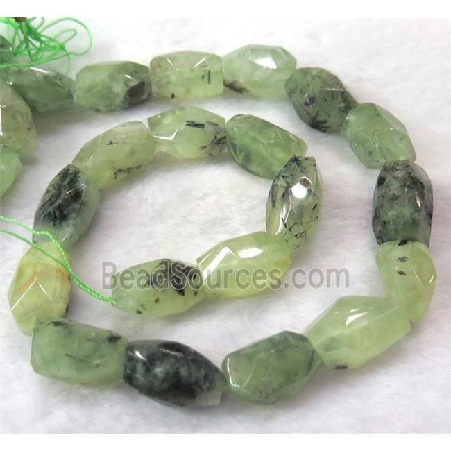 faceted freeform green prehnite nugget beads