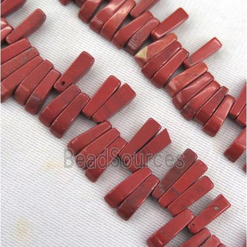 red jasper beads, stick