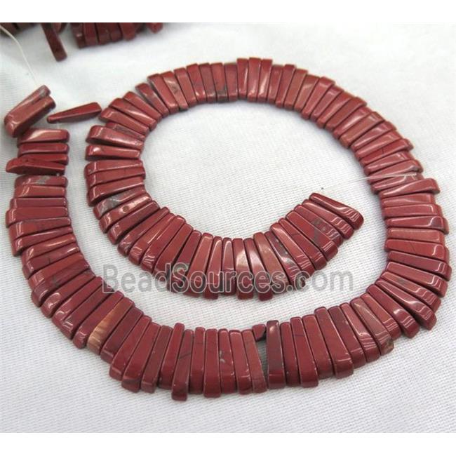 red jasper beads, stick