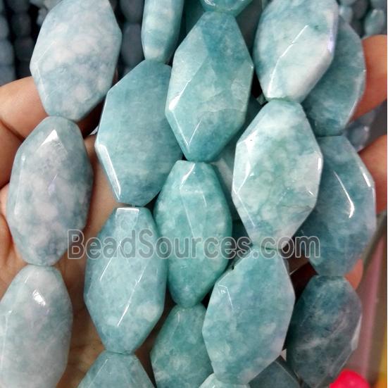 Blue sponge quartz bead, freeform