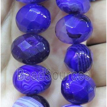 lavender stripe agate beads, faceted oval