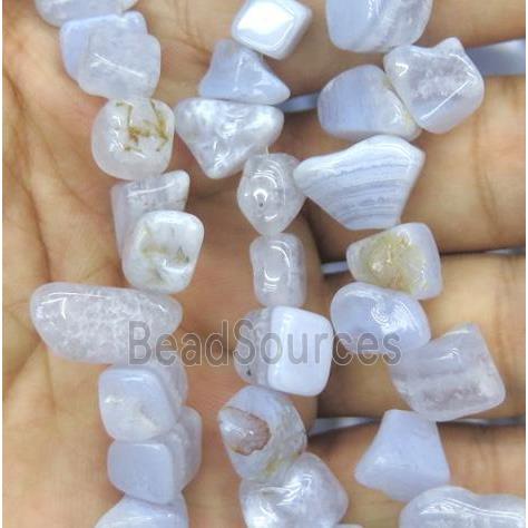 blue lace Agate chip beads, freeform