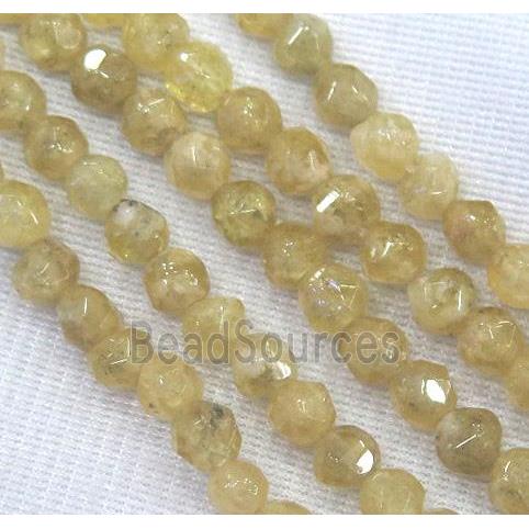 natural Yellow Garnet Beads, faceted freeform