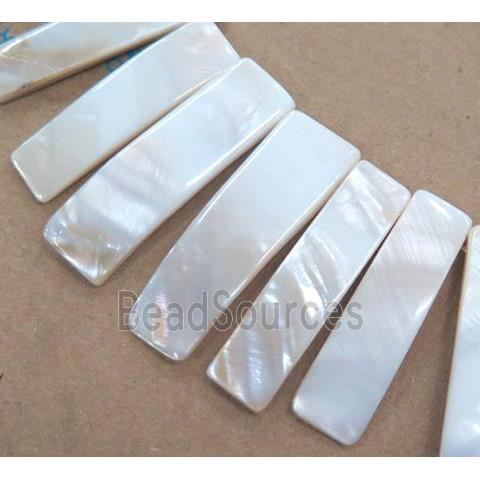 white shell stick beads