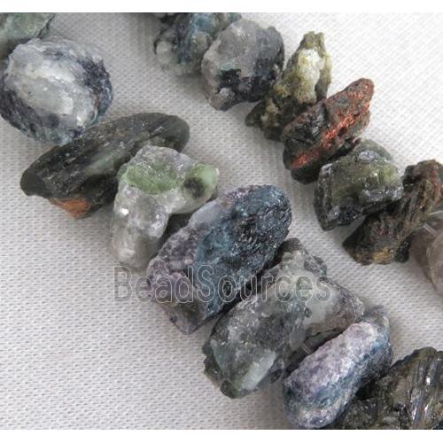 green tourmaline chip beads, freeform nugget