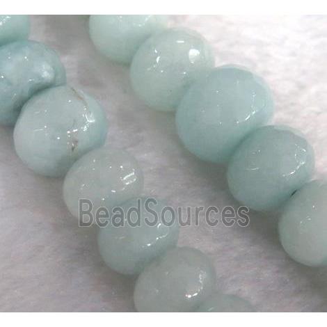 Sinkiang Jade Beads, faceted rondelle, blue