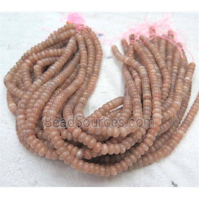 sunstone beads, rondelle, pink