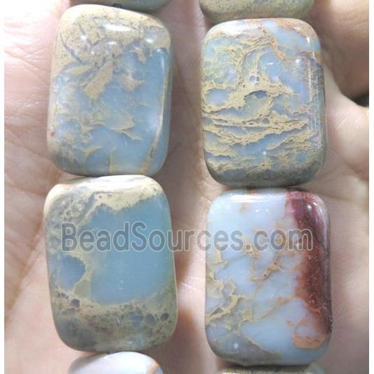 snakeskin jasper beads, rectangle