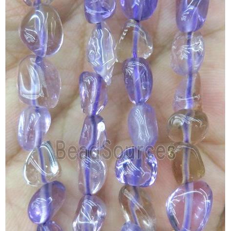 Amethyst bead chip, freeform