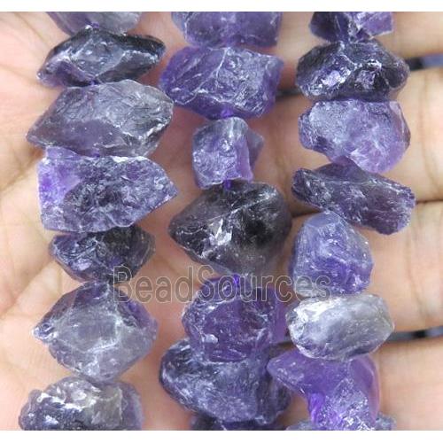 Amethyst chip beads, freeform, purple