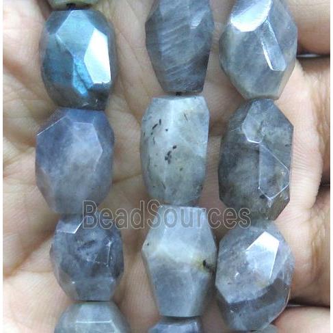 Labradorite beads, faceted freeform