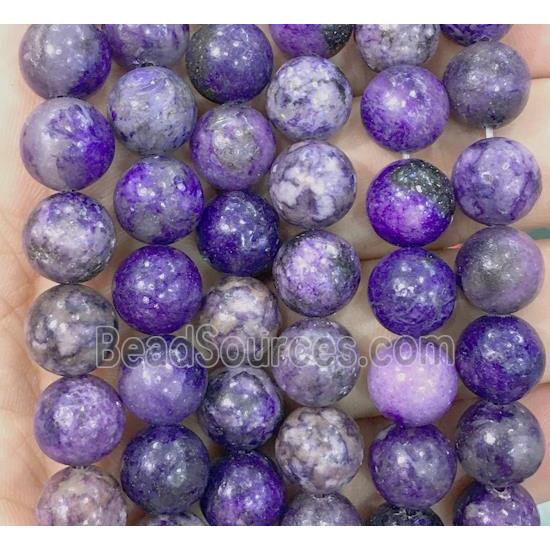 natural purple lepidolite beads, round