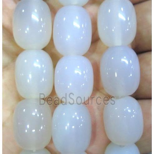 white agate barrel beads