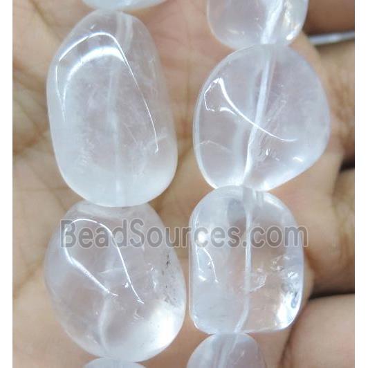 clear quartz bead, nugget, freeform