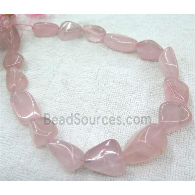 rose quartz bead, nugget, freeform