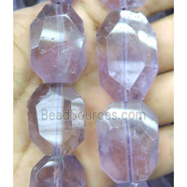 amethyst slice bead, faceted freeform