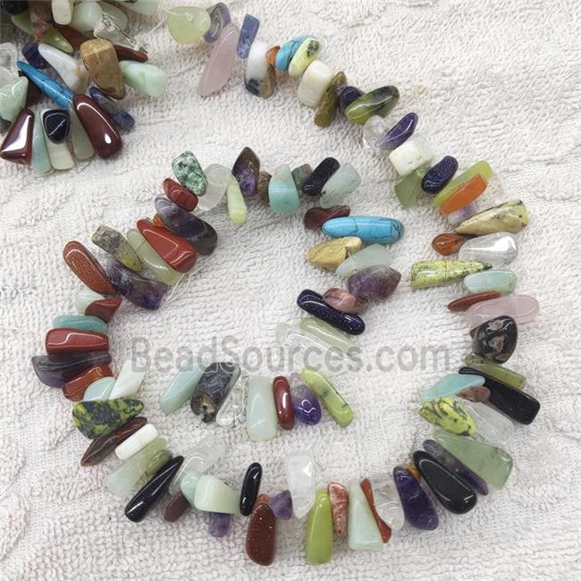 mixed gemstone bead chips, freeform