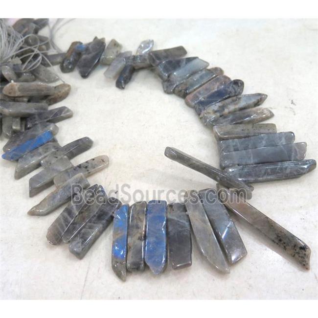 Labradorite stick beads, freeform