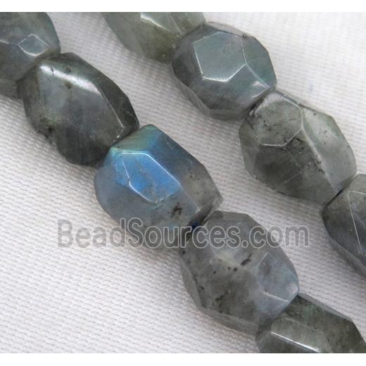 Labradorite beads, faceted freeform