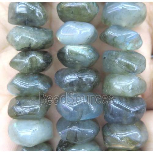 Labradorite bead, faceted rondelle