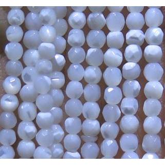 shell bead, faceted round