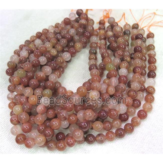 Rainbow Quartz Beads, round, red