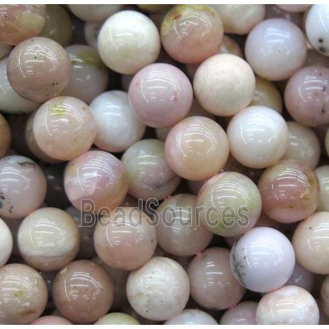 round Pink Opal Beads, A-Grade