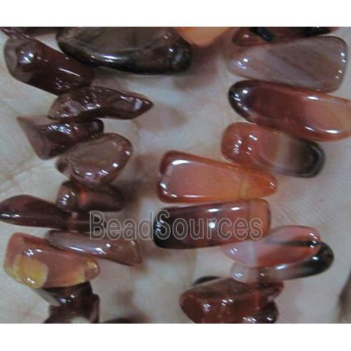 carnelian chips bead, freeform, red