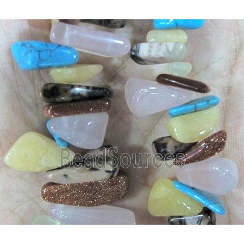 mixed gemstone bead chips, freeform