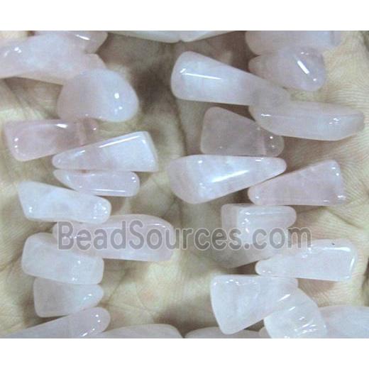 rose quartz chip beads, freeform