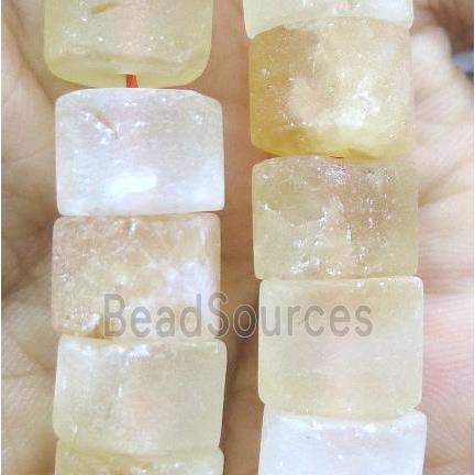 matte citrine bead, heishi, yellow